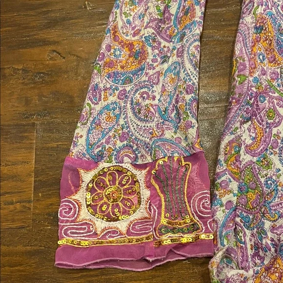 Made in Nepal 100% Cotton Colorful Paisley Short Kurta Tunic Size L/XL - Picture 5 of 11